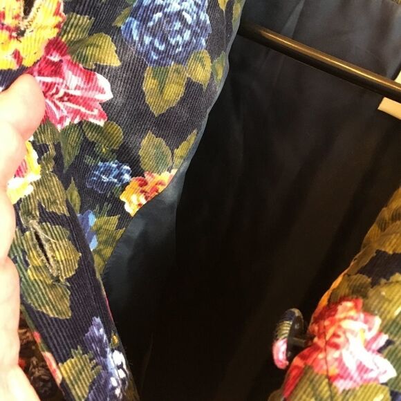 VINTAGE THE EAGLE'S EYE QUILTED CORDUROY FLORAL BLAZER - Picture 7 of 8